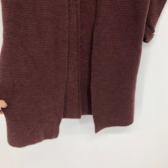 Monk & Lou burgundy acrylic knit cocoon longline cardigan side pockets XS - Picture 11 of 15
